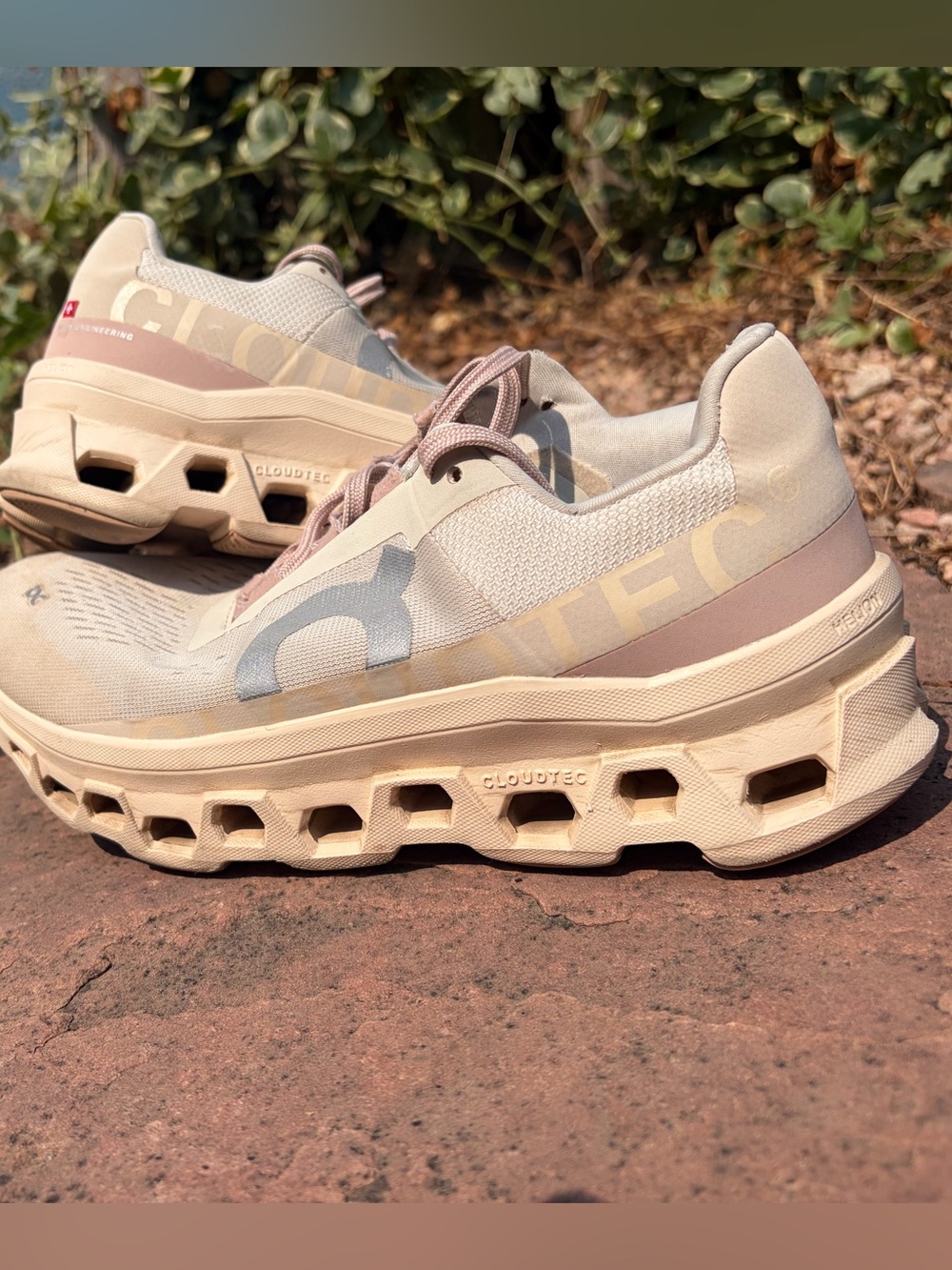 On Cloudmonster Moon Fawn Running Shoes